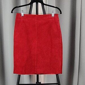 Express Women's Red Leather Skirt. Size 3/4